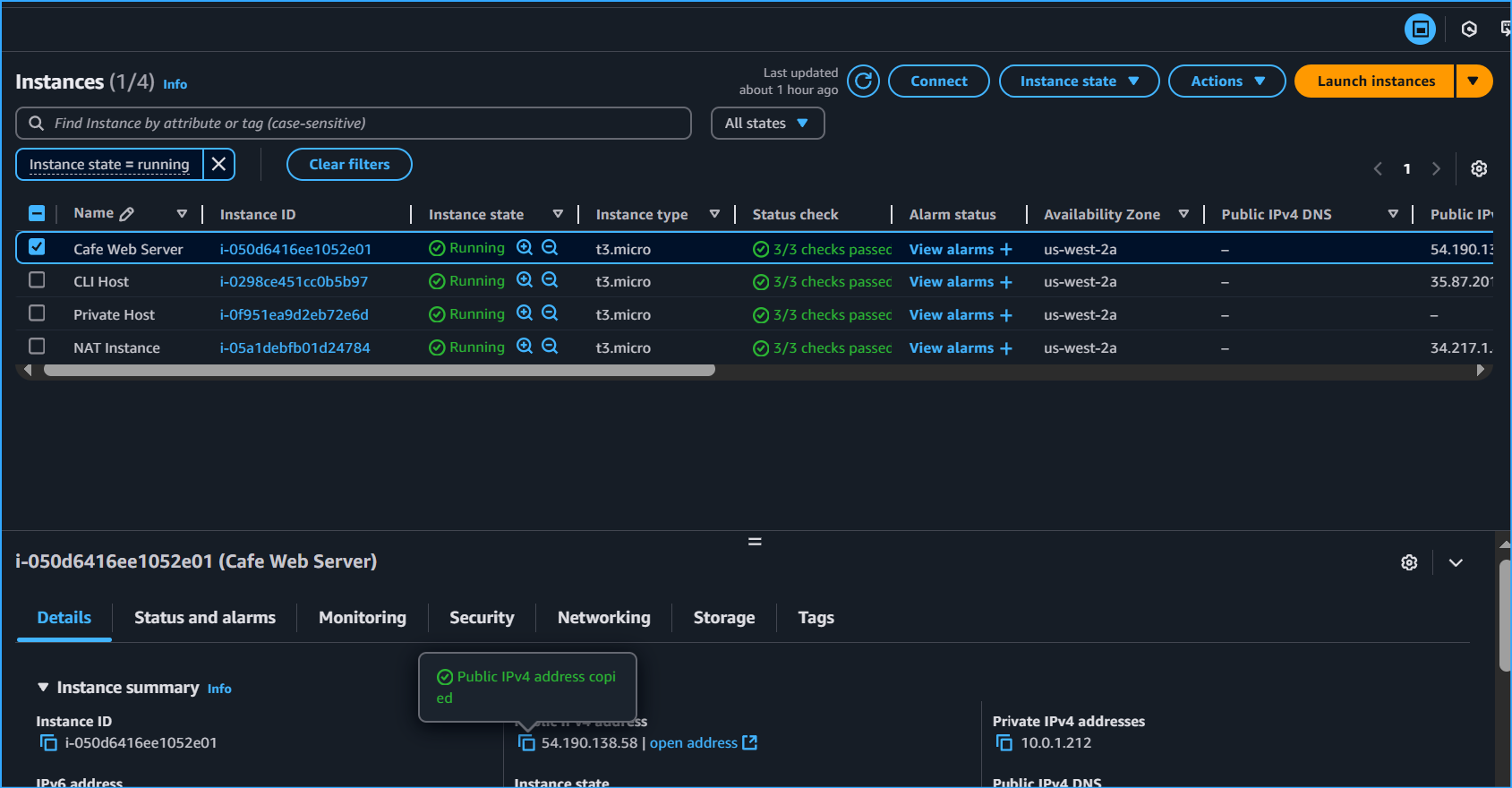 Public IPv4 of web server