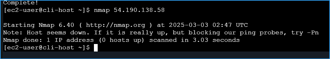 Nmap shows web server is down