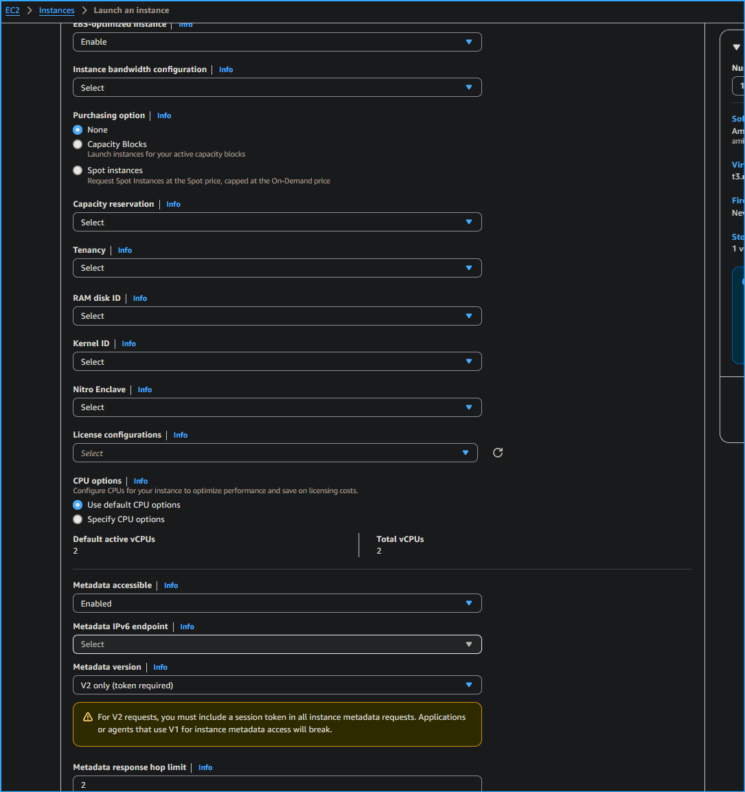 Launch an instance four