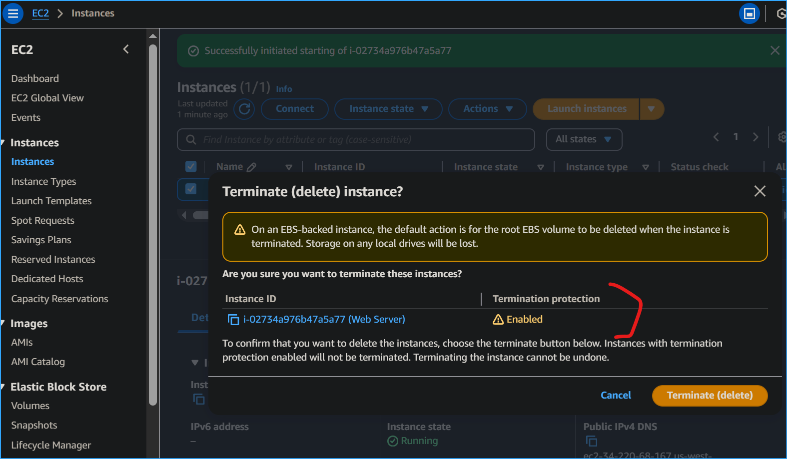 Termination protection on