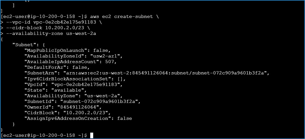 Created Private Subnet 1