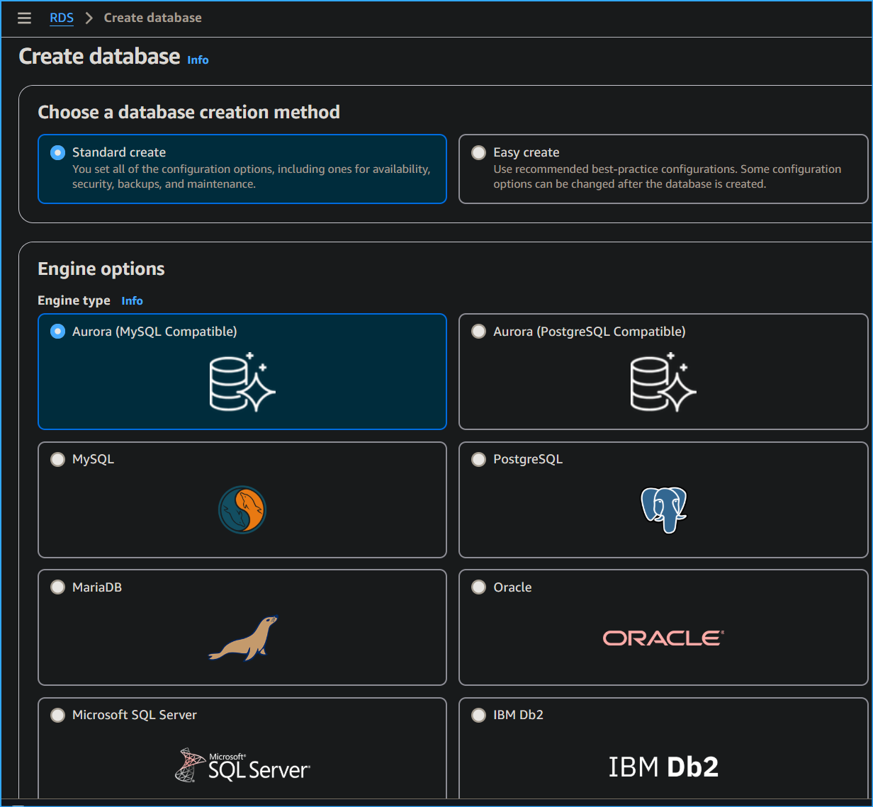 Configuring Aurora DB One