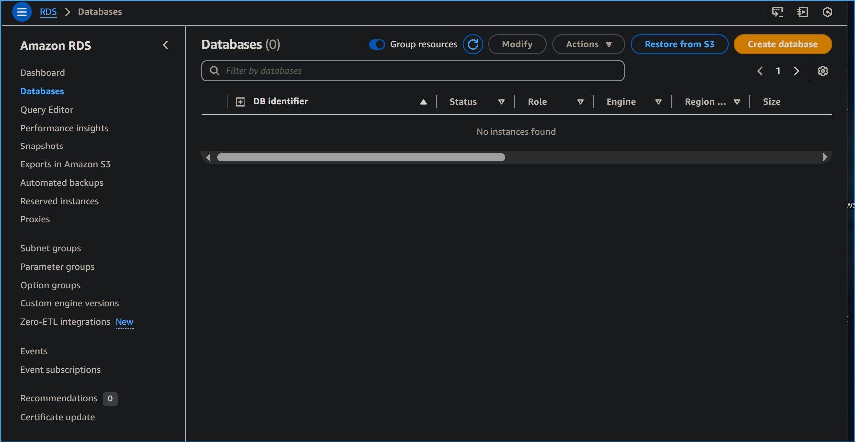 Navigated Here To Create Database