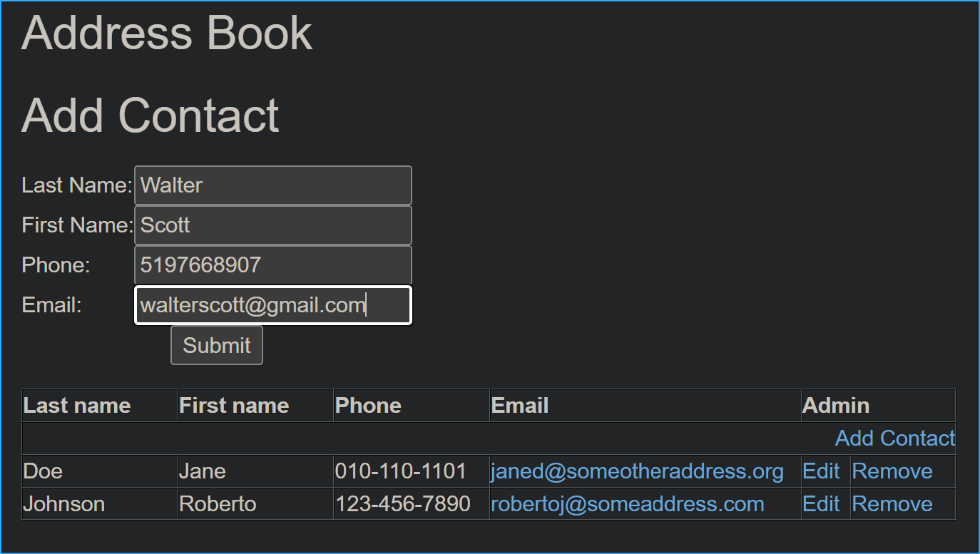 Testing By Adding Contact