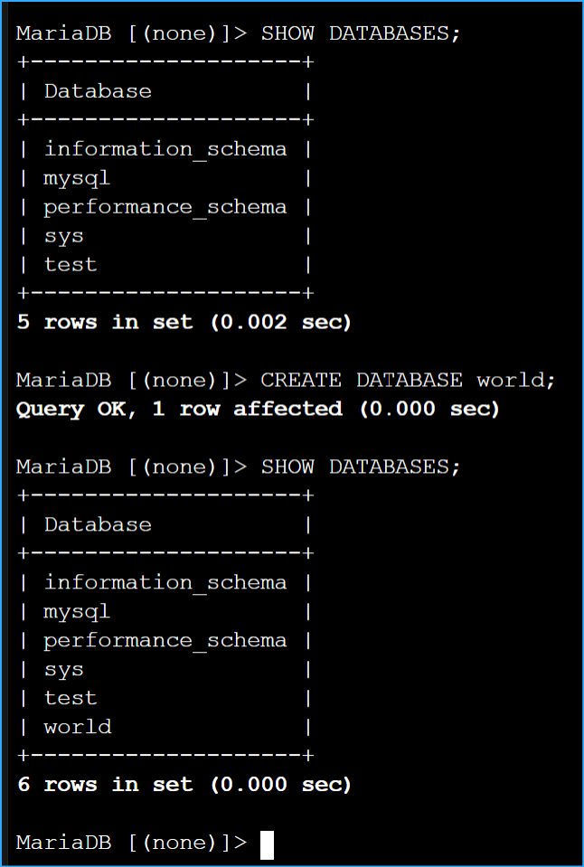 Showed And Created DB