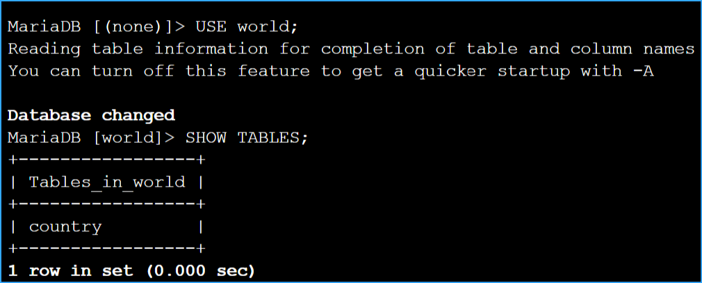 Use World Show Tables