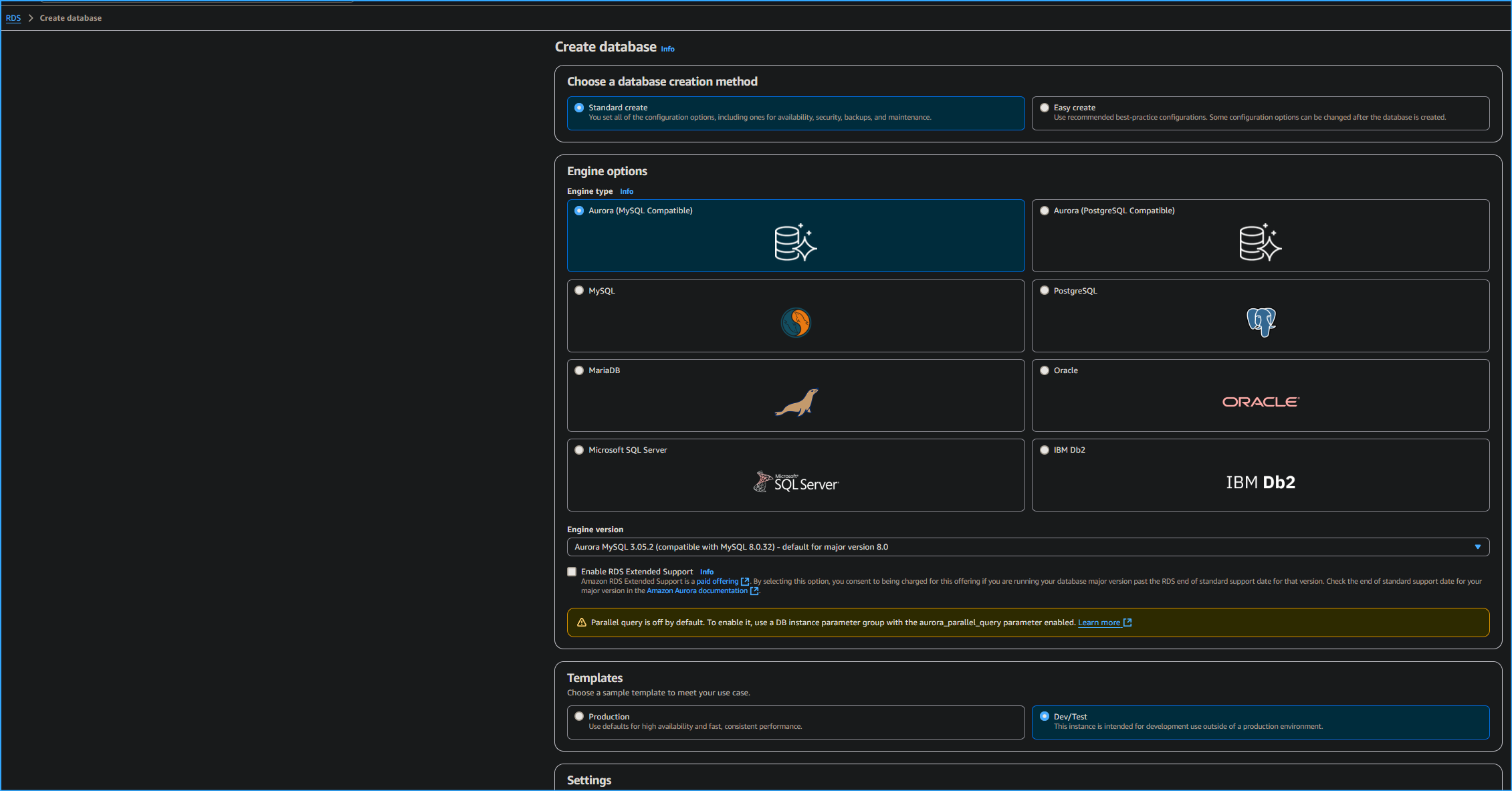 Configuring Aurora Database One