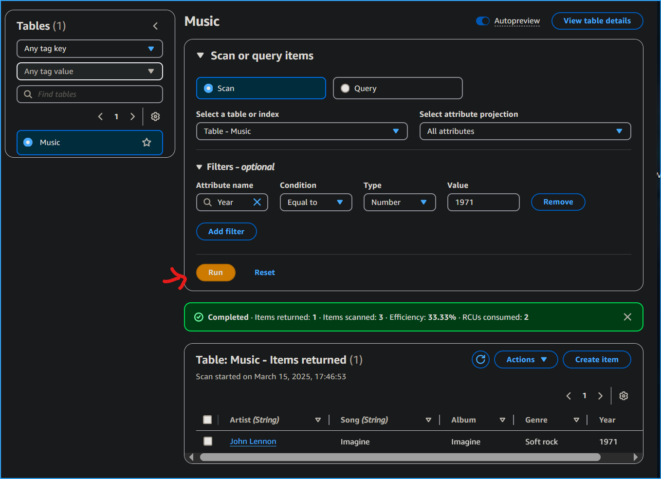 Ran and Results Displayed
