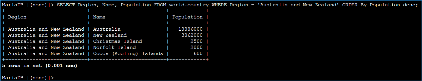 Region Filtered Query