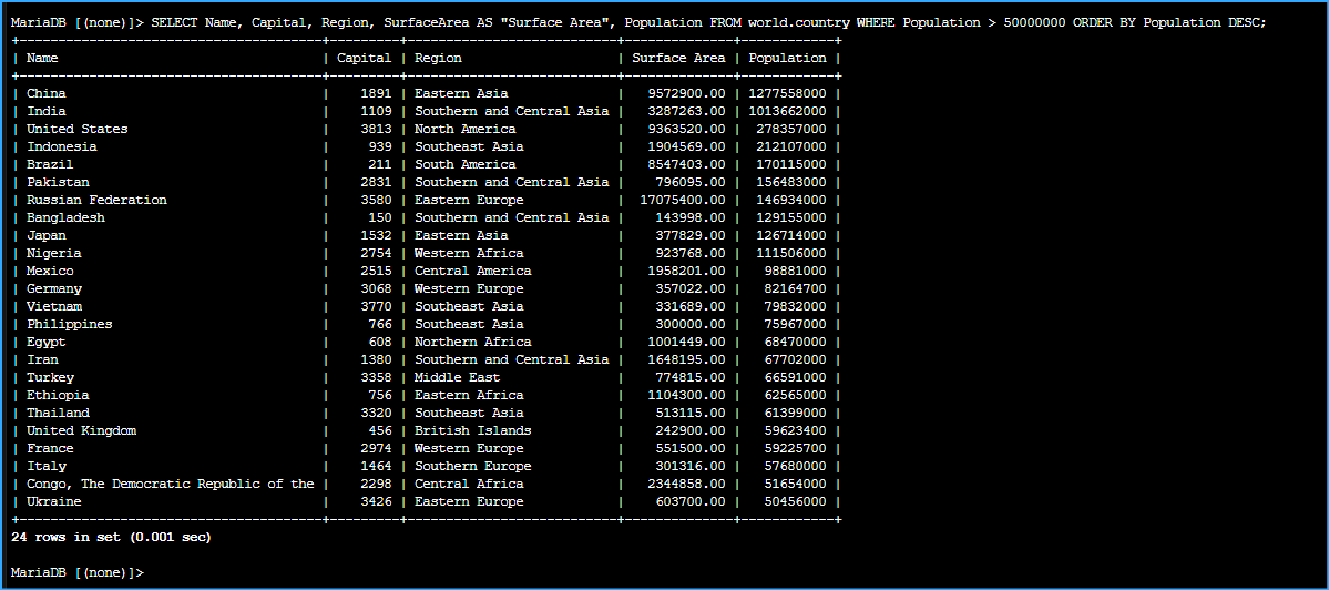 Added Conditions To Select And Where Lists Rows Greater Than Value