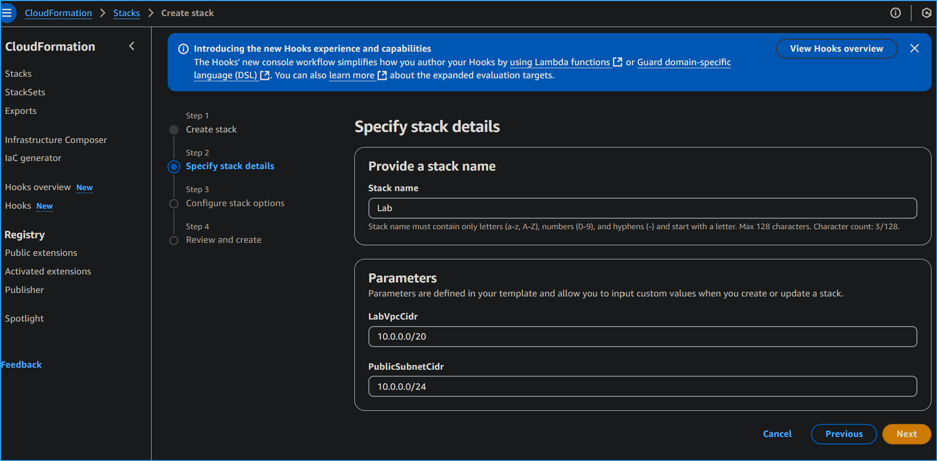Creating Stack in AWS CloudFormation Two