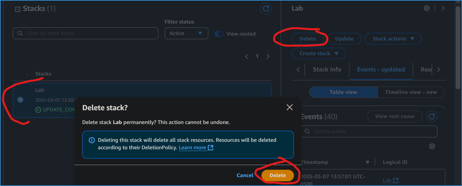 Deleted Stack in the End