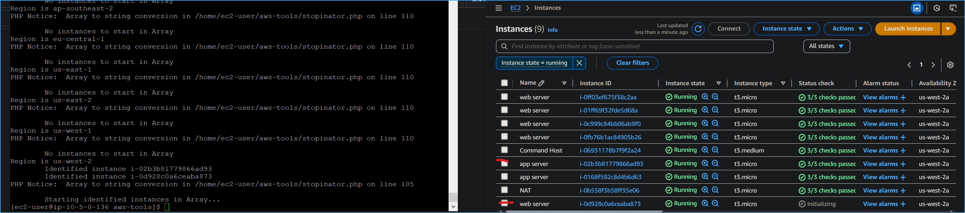 Confirmed Two Instances Restarted