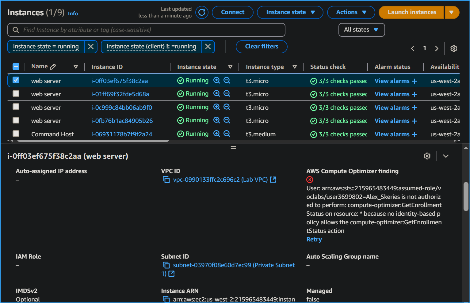 Selected Instances In Private Subnet