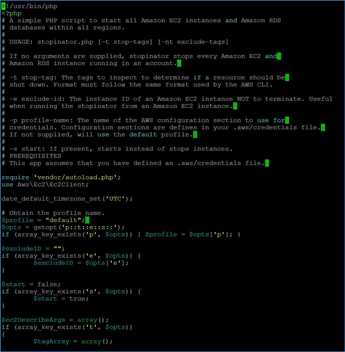 Viewed Contents Of Stopinator Script