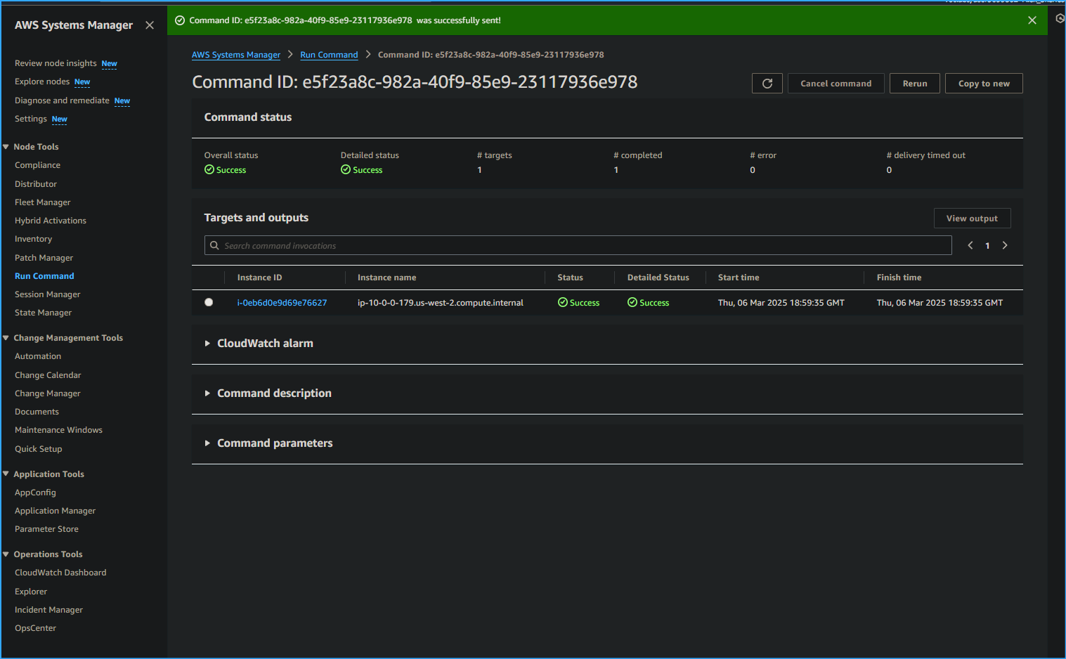 CloudWatch Agent Now Running on Instance Sending Logs and Metrics to CloudWatch