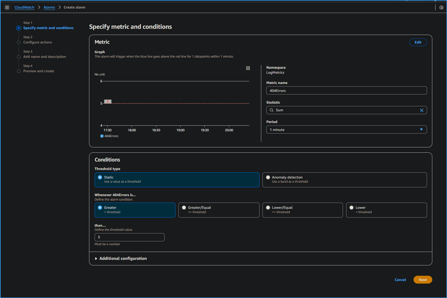 Setting Up Alarm Specifications One