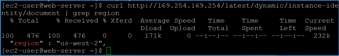 Discovered region CLI host instance is running