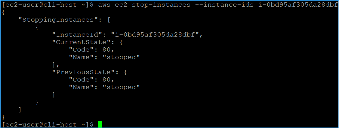 Stopped cafe instance