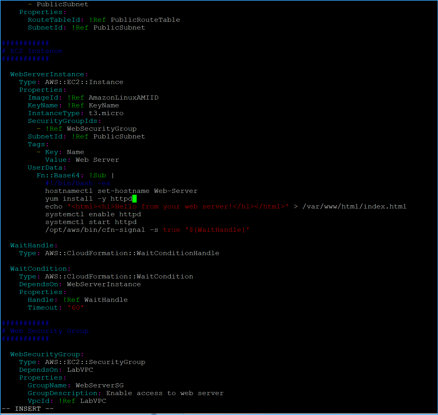 Changed http to httpd in script with vim
