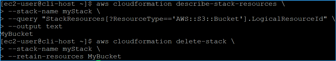 Confirmed bucket ID then deleted stack while retaining bucket