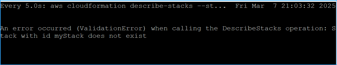 Deleted failed stack