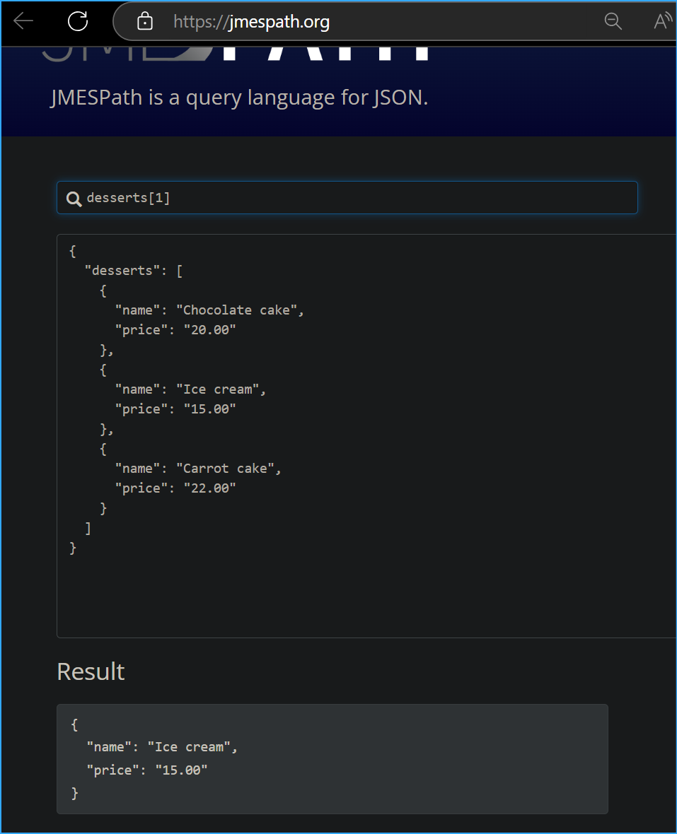 Desserts one example