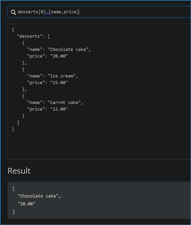 Desserts zero name price