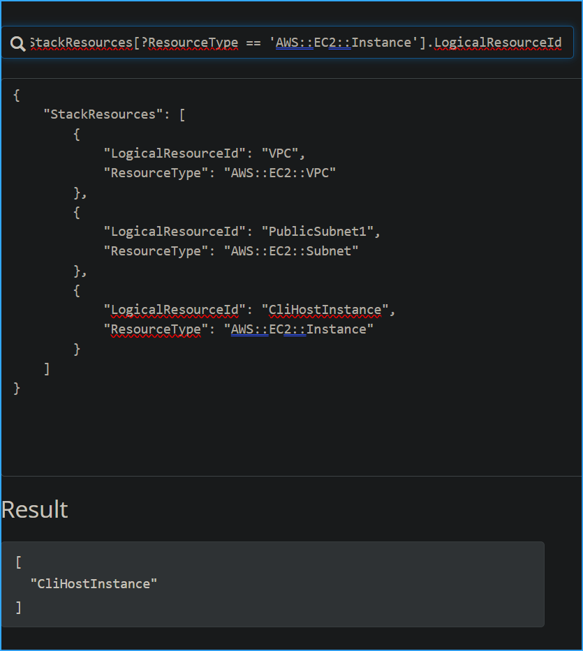 Resource ID of instance query