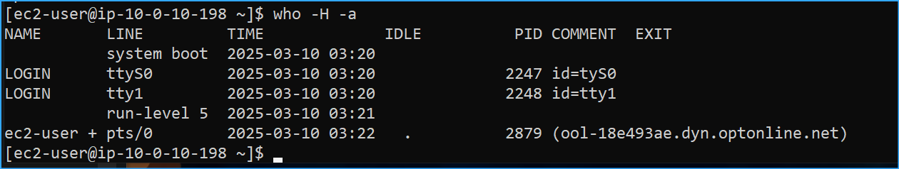 Command for Additional User Info