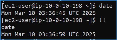 Date Then Ran Next Command to Return Most Recent Command