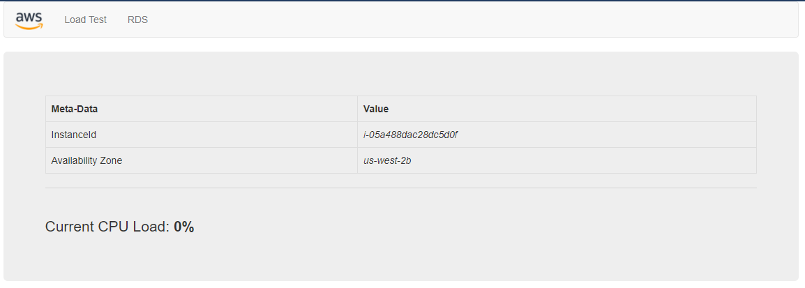Success page when web server launched