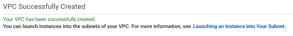 VPC Successfully Created