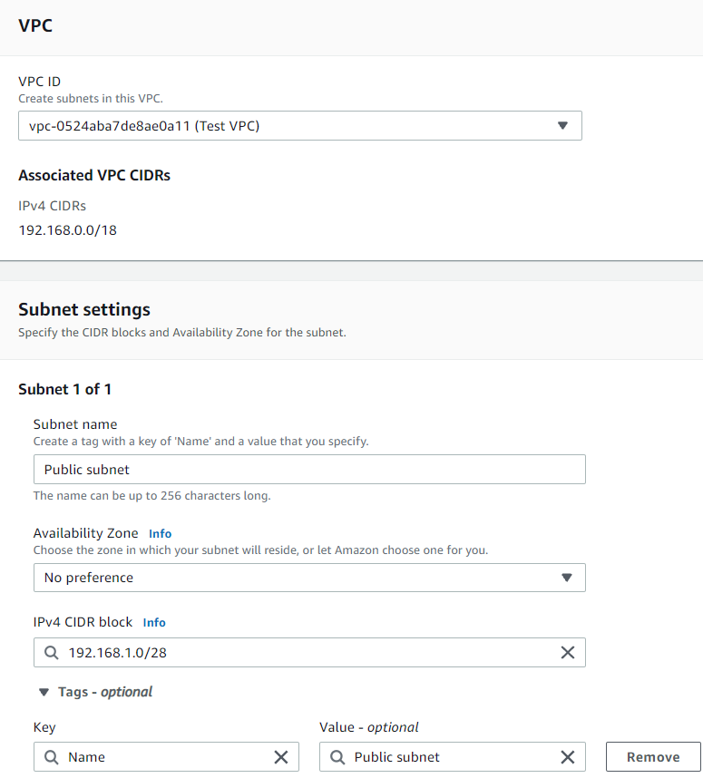 Subnet Configuration