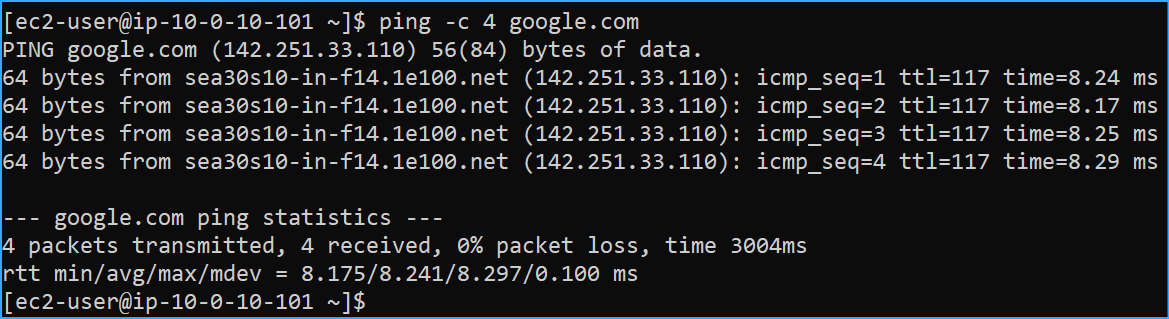 Instance B has internet connectivity
