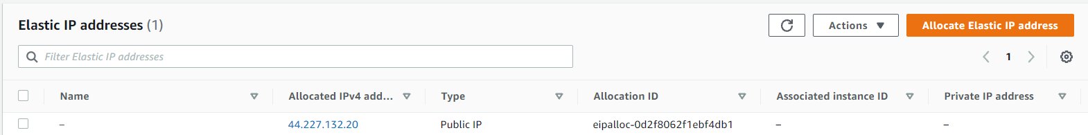 Allocate EIP