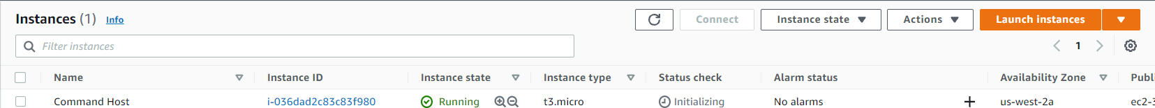 Launching Instance in Upper Right Corner
