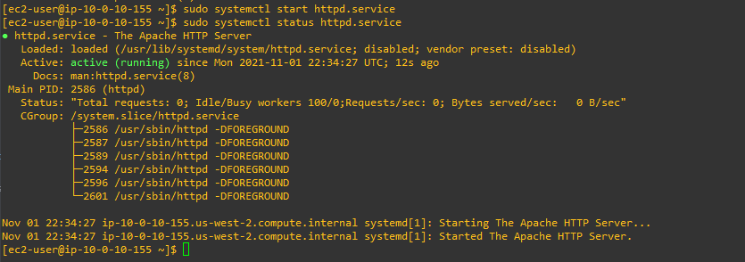 Apache HTTPD Server Now Active