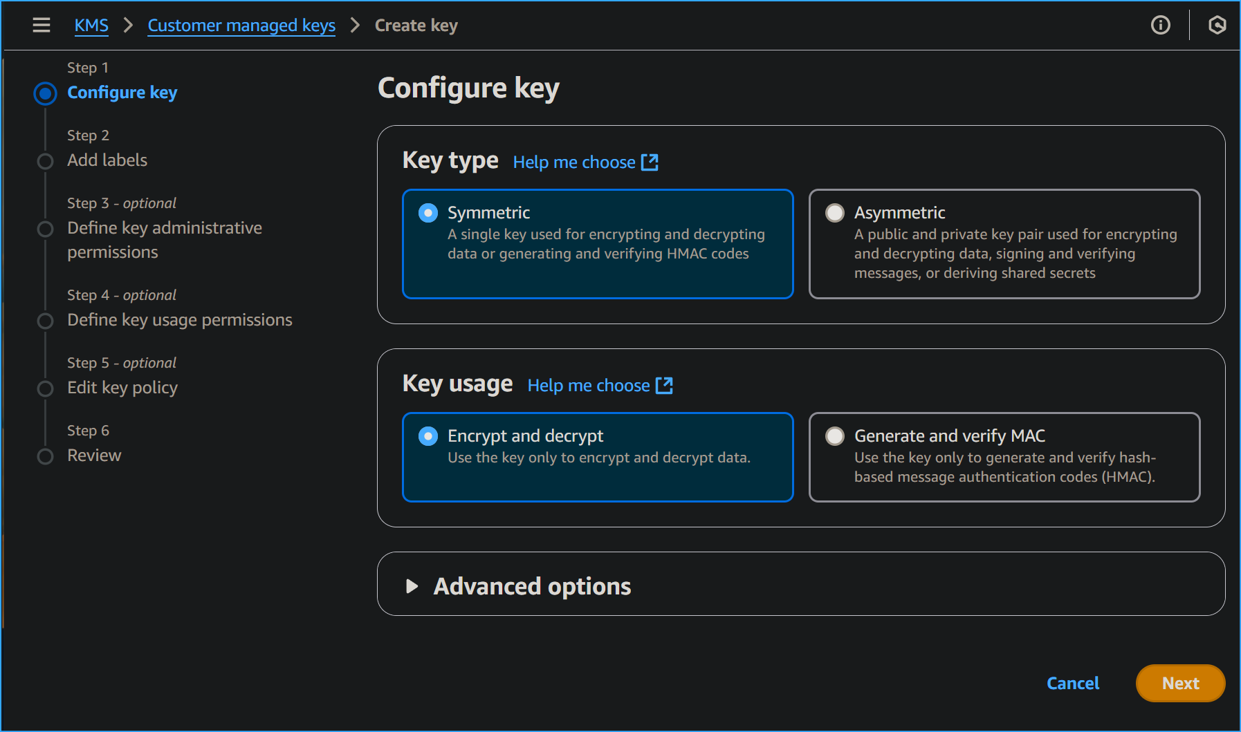 Configuring KMS Key