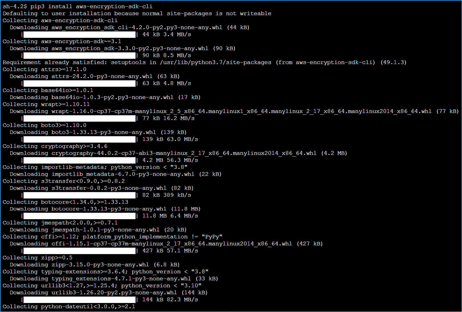 Installed AWS Encryption SDK CLI One