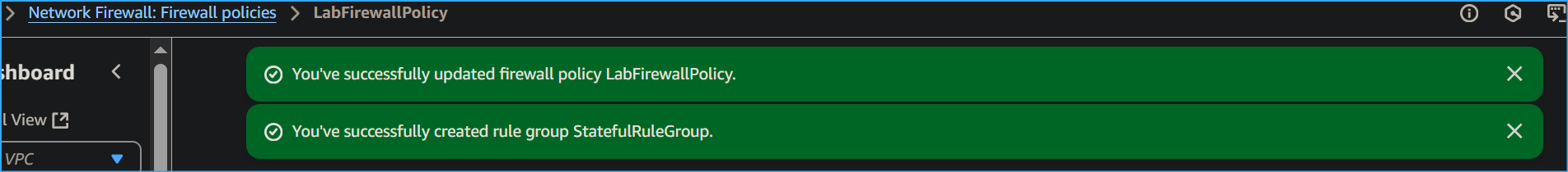 Successfully Updated Firewall Policy