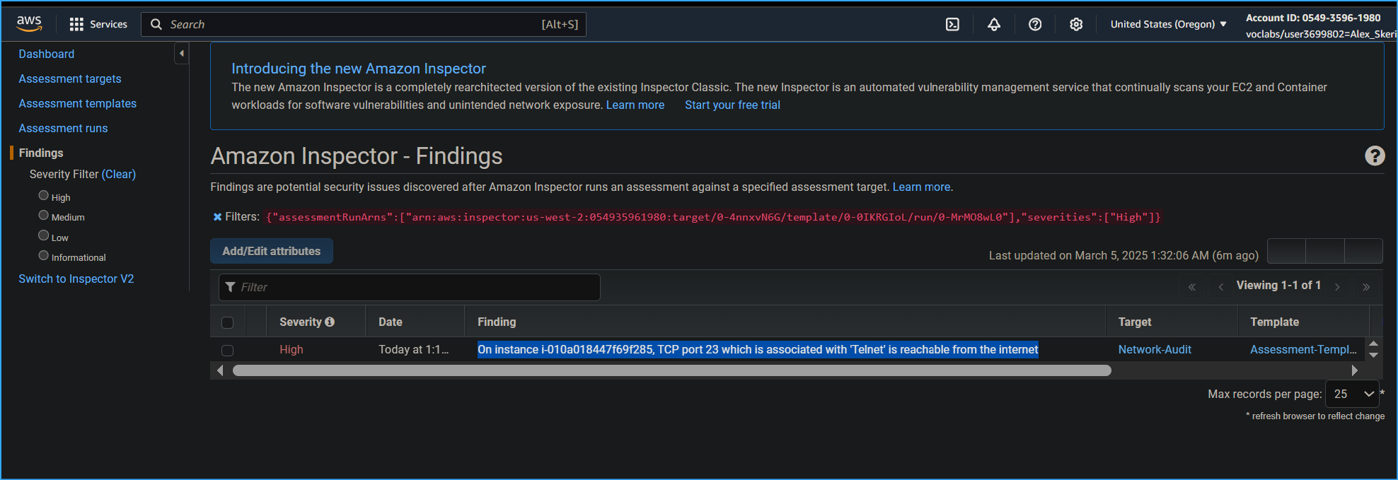 No link for recommendations in findings have to take alternate route