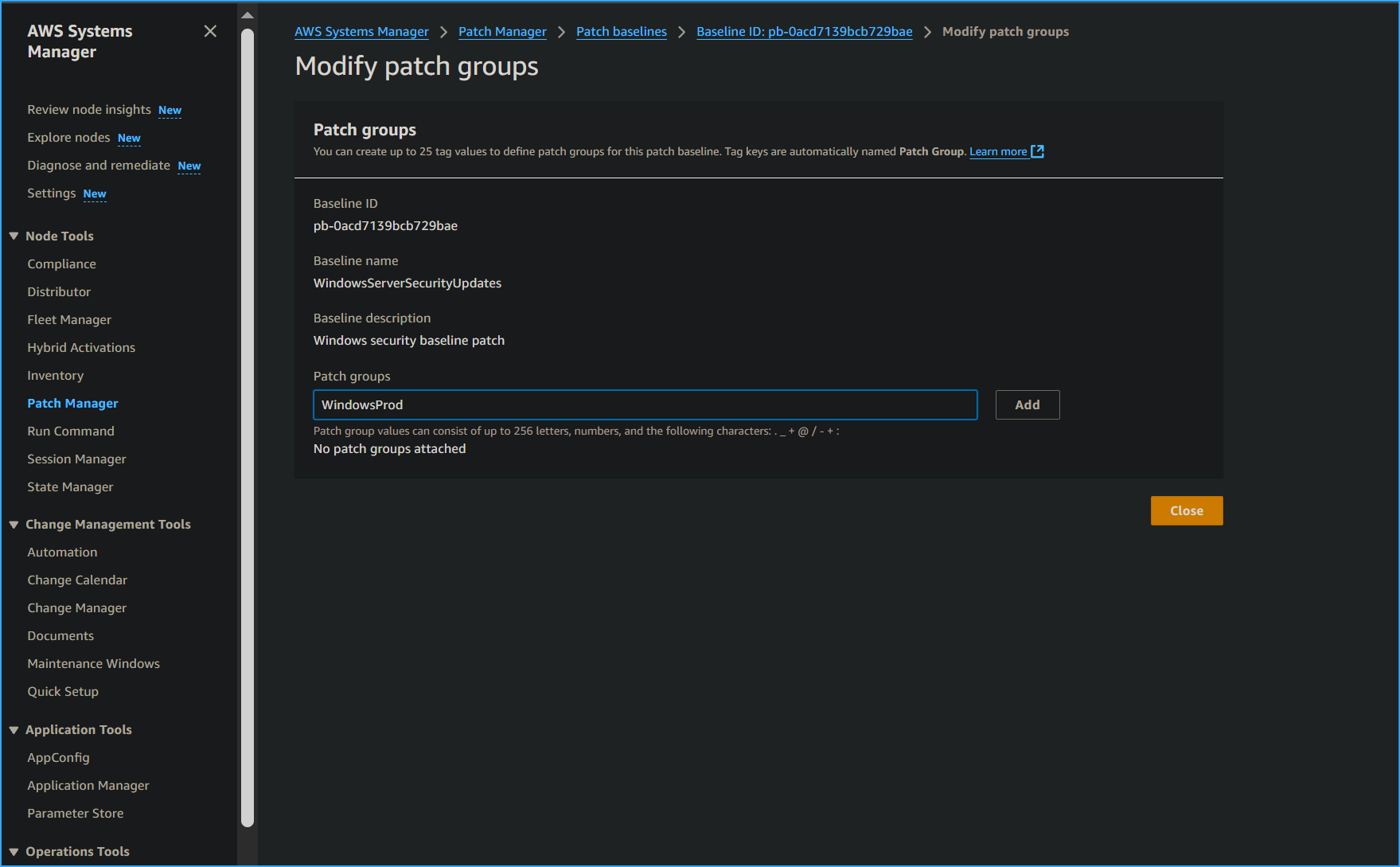 Modified New Patch Group Name
