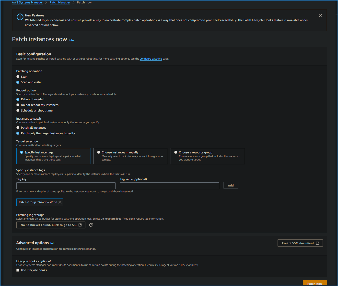 Patching Newly Tagged Instances