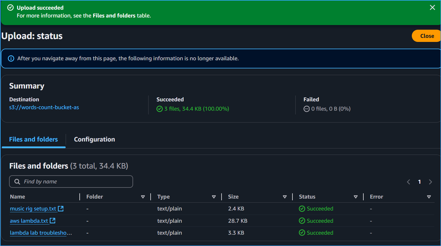 Uploaded Different TXT Files For Word Count Results