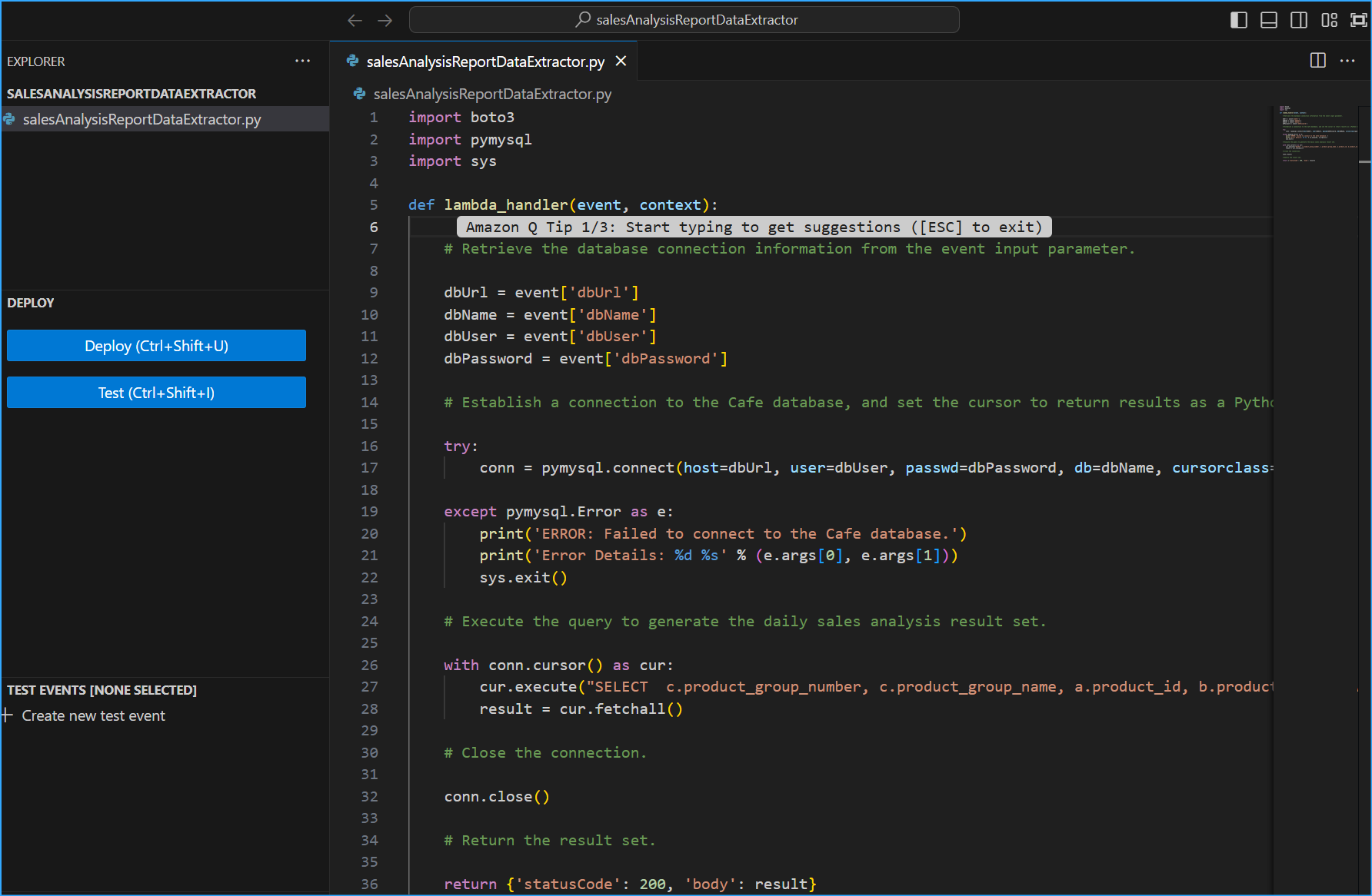 SalesAnalysisReportDataExtractor Code