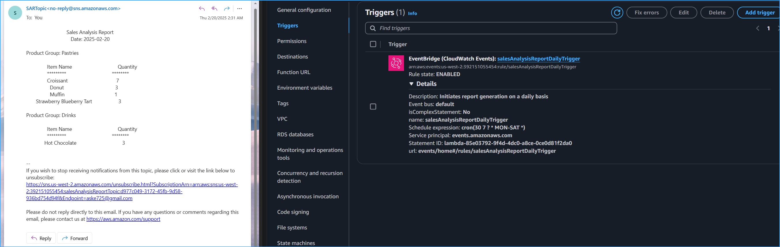 Cron Set Trigger For 2:30AM 5min Away From Config For SNS Received Inbox