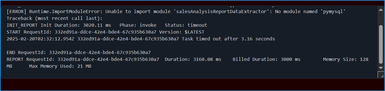 Started Timed Out After 3 Seconds Reported Summary