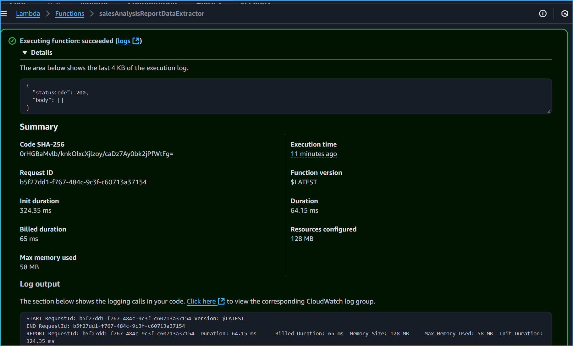 Successful Execution Log