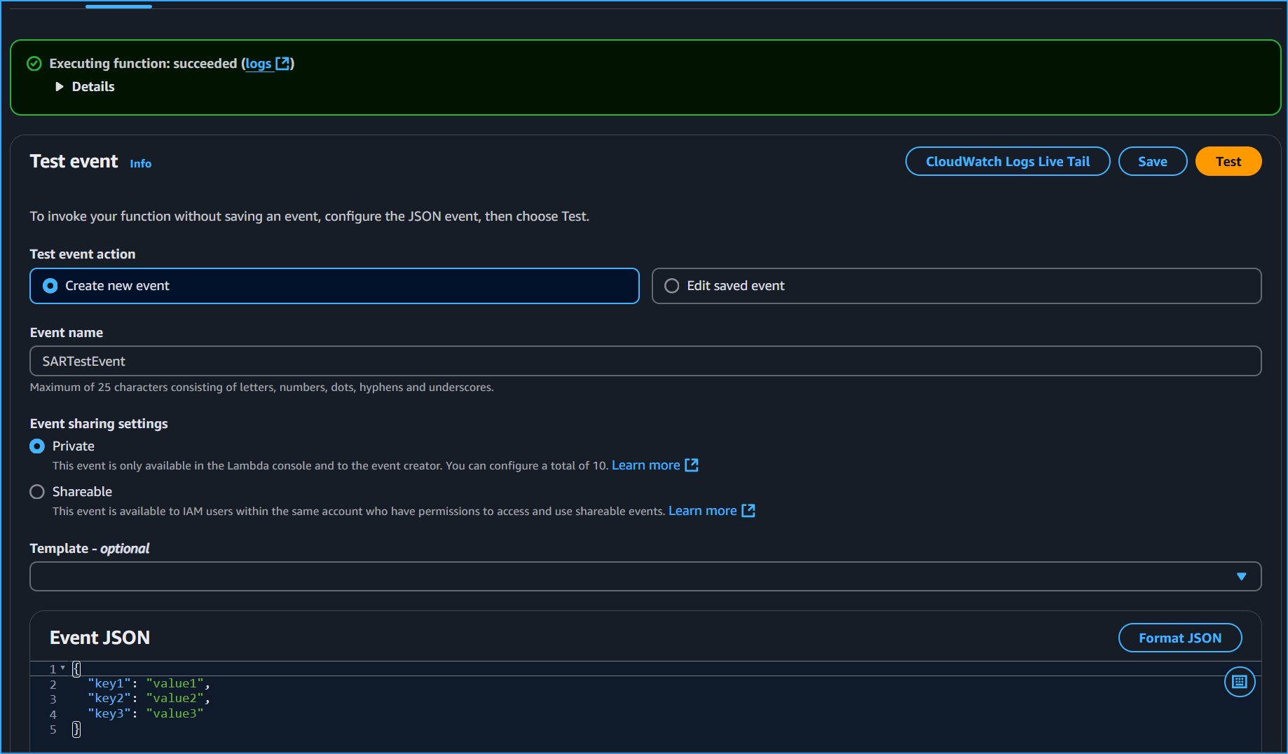 Testing SalesAnalysisReport Lambda Function